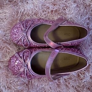 Girls Glittery pink flats